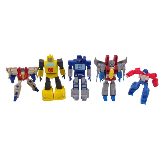 Transformers 2" PVC Figure Lot Optimus Prime Bumblebee Soundwave Starscream (x2) - Picture 1 of 2